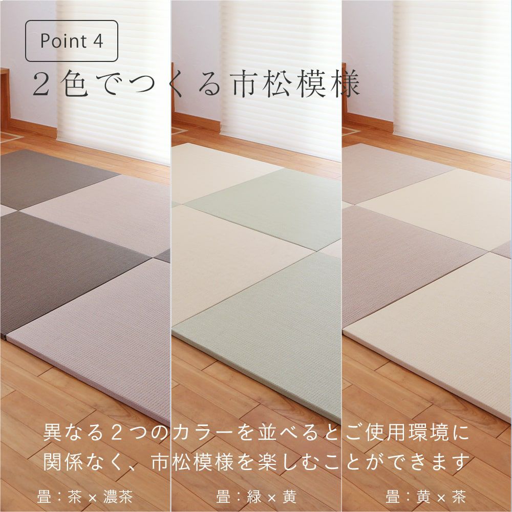 国産和紙製のダイケン健やかおもてを使ったユニット畳「プラス」の設置イメージ
