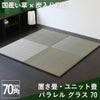 国産い草と炭入り樹脂を交織織りにした当社オリジナルの置き畳「パラレル グラス 70」の設置イメージ画像