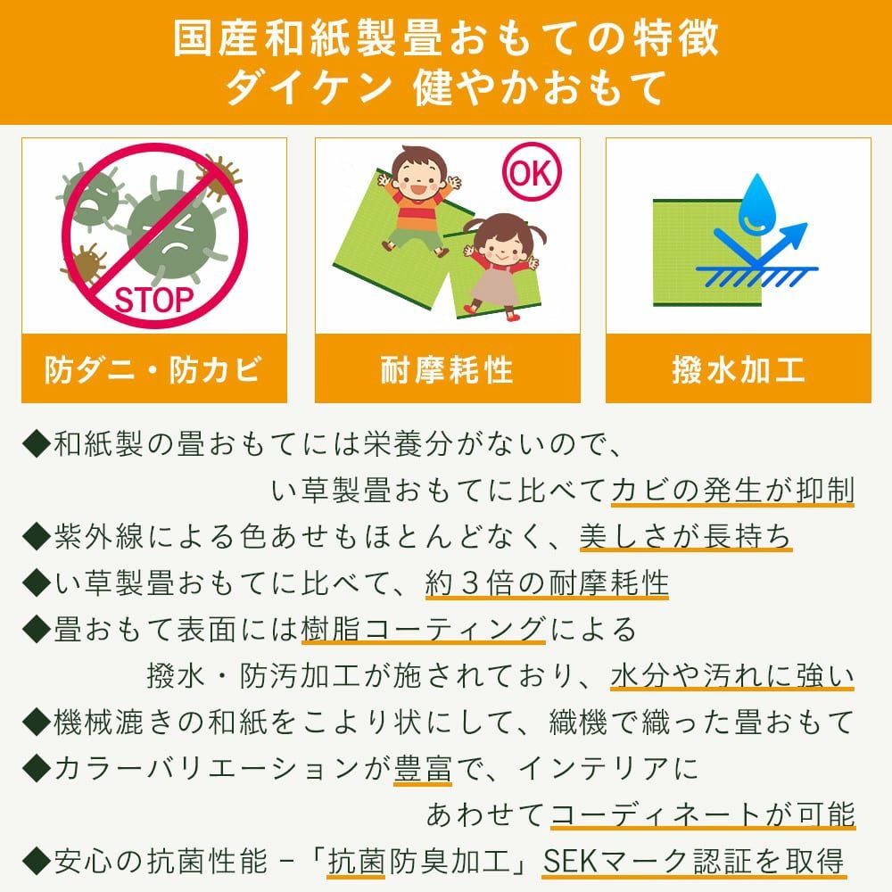 国産和紙 ダイケン 健やかおもての特徴
