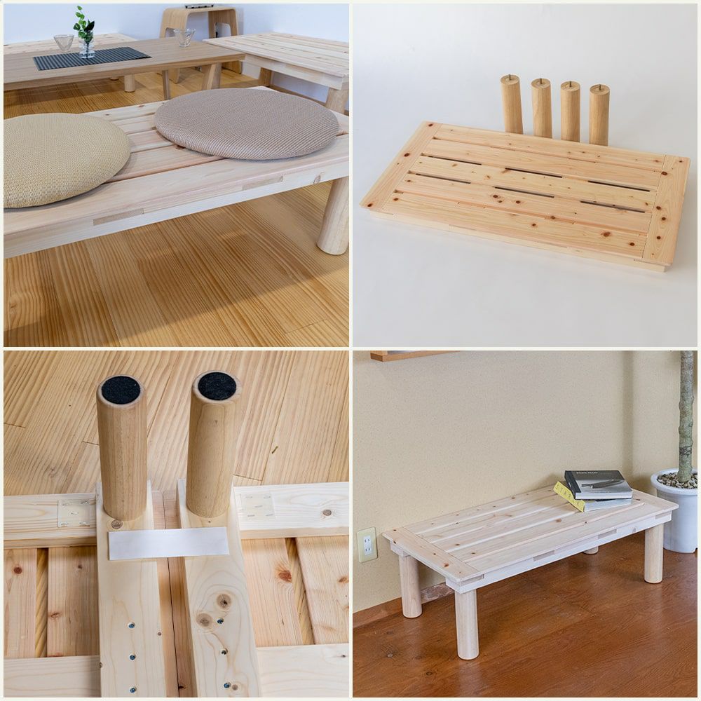 ひのきすのこベンチ 「アルク」 4台セット｜たたみのこうひん