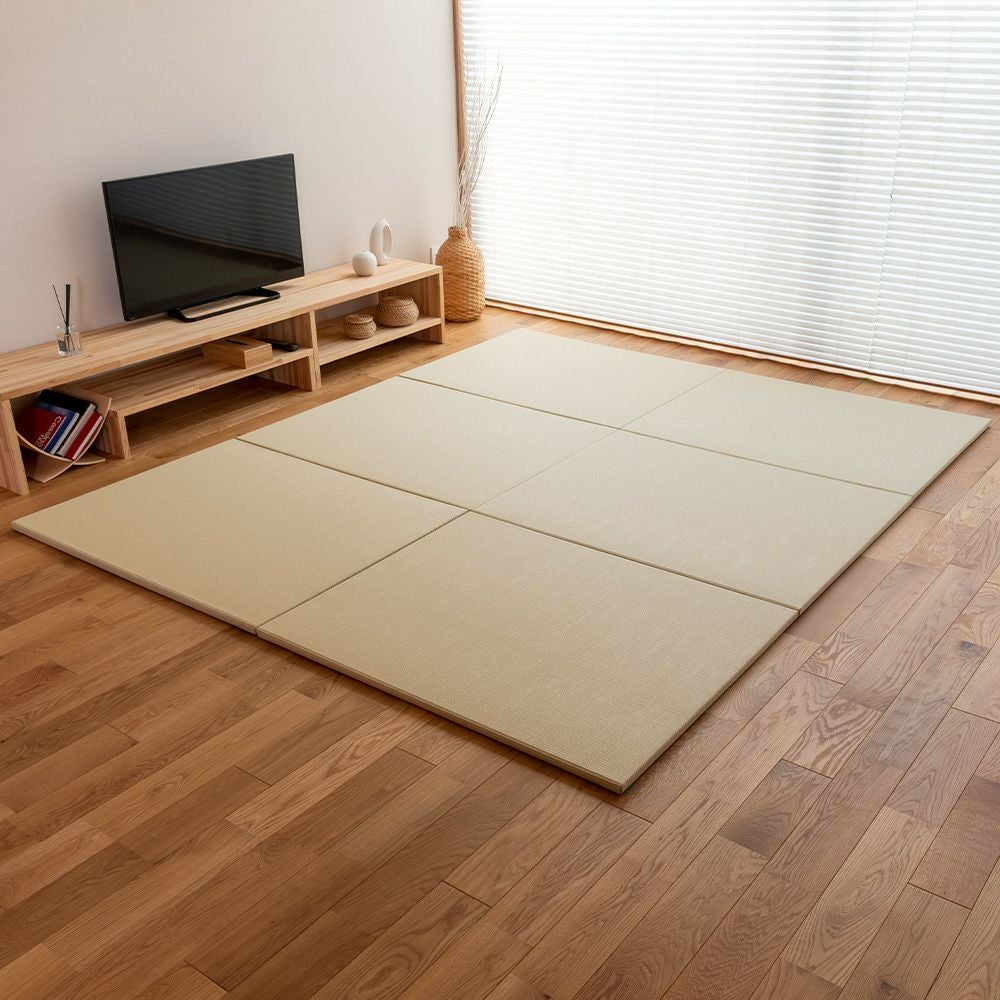 大きめサイズ 縁なし 置き畳 「レスト」4枚セット｜たたみのこうひん