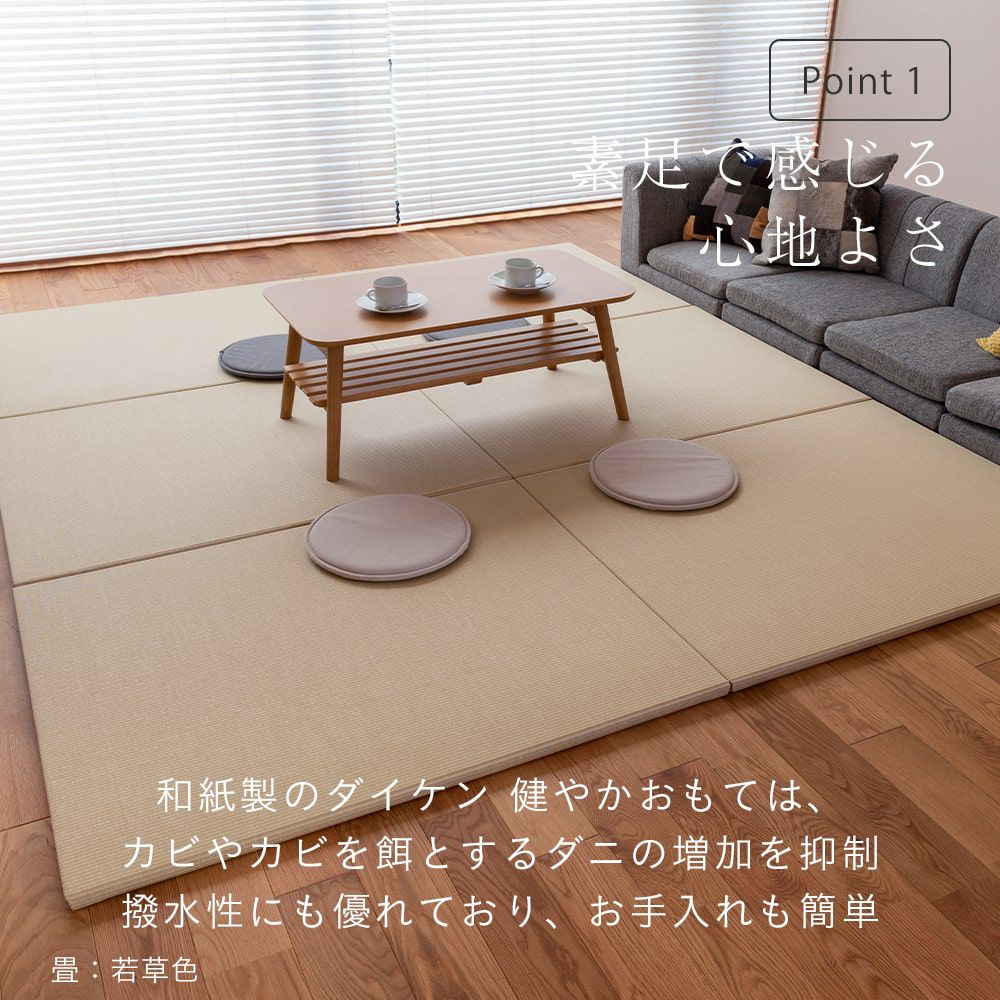 大きめサイズ 縁なし 置き畳 「レスト」6枚セット｜たたみのこうひん