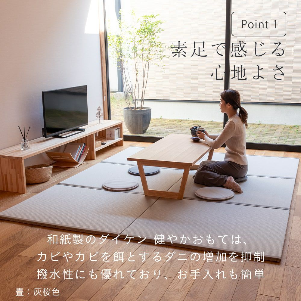 畳 大きめサイズ 縁付き 置き畳 「トーリス」4枚セット｜たたみのこうひん