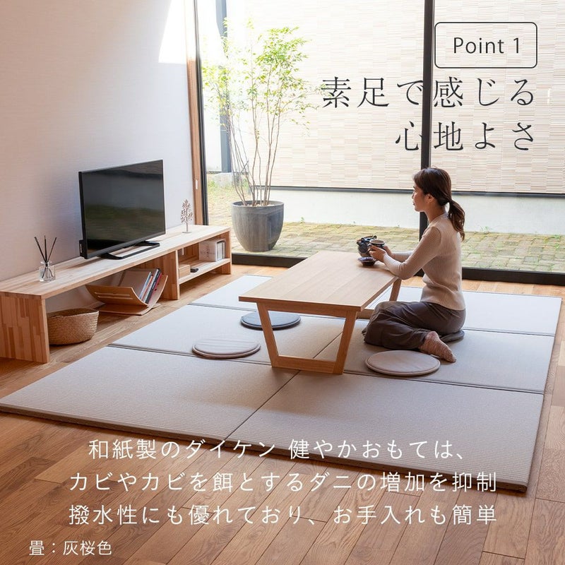 大きめサイズ 縁付き 置き畳 「トーリス」4枚セット｜たたみのこうひん