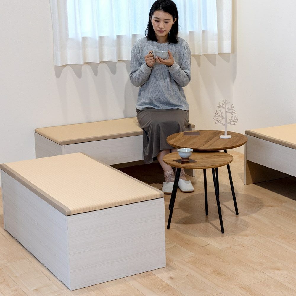 畳ベンチ 「プルーナ BOX収納タイプ」 4台｜たたみのこうひん