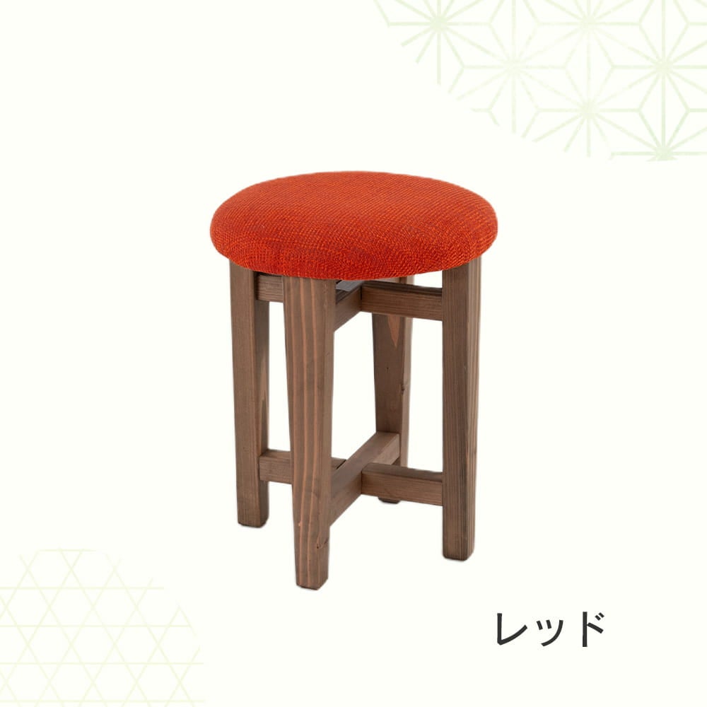 木製丸椅子・スツール「ライオ」のレッドの画像