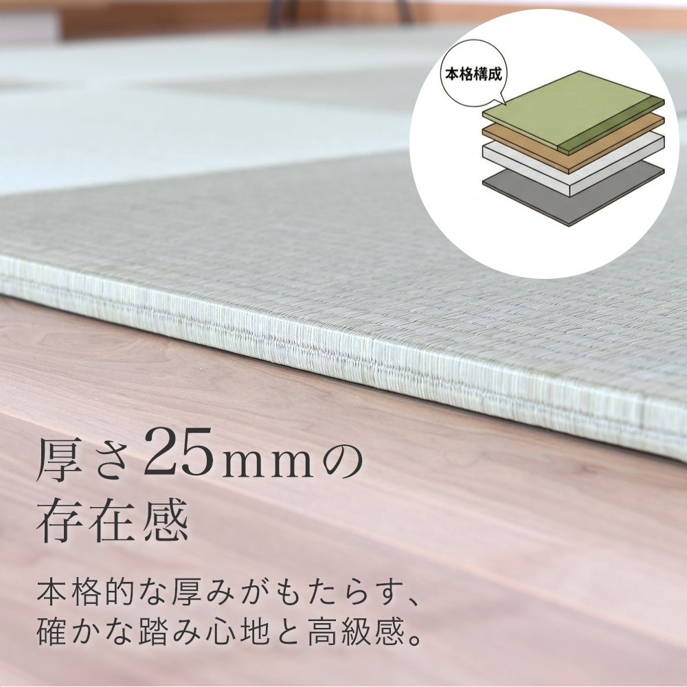 琉球畳・置き畳「プルアイ エバ」の厚さ25mm