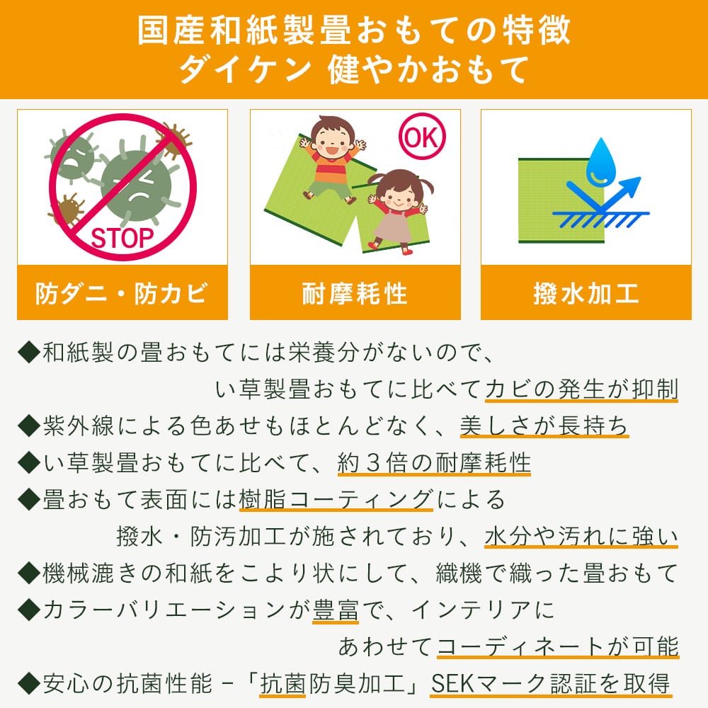 国産和紙製畳おもての特長